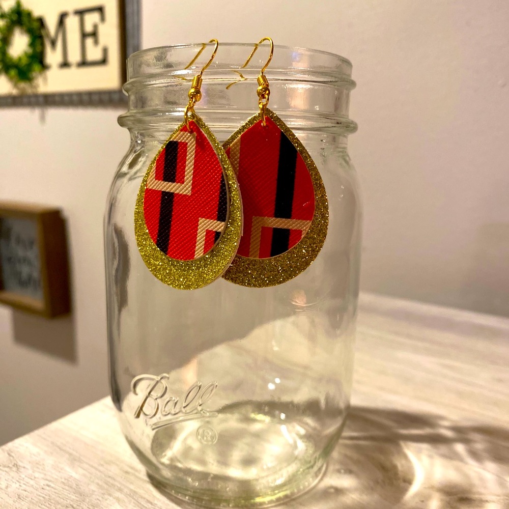 Faux leather earrings